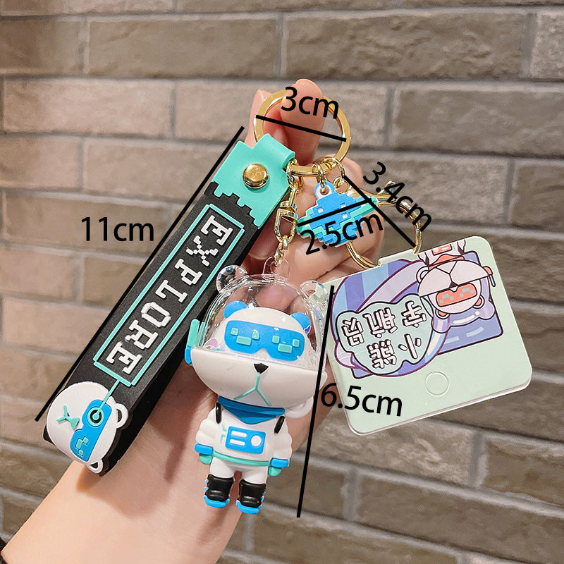 Wholesale PVC Bear Astronaut Keychain